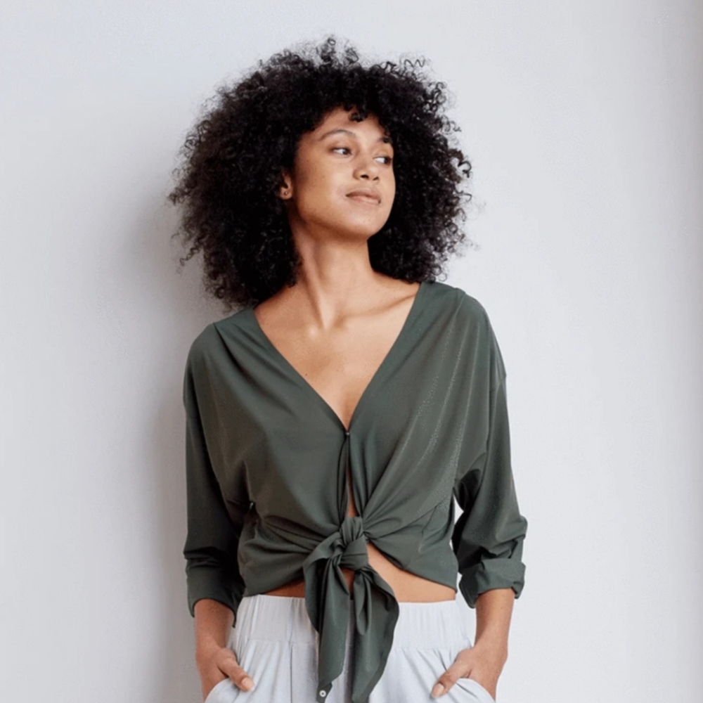 ADAY - That's a Wrap Top - Moss- S